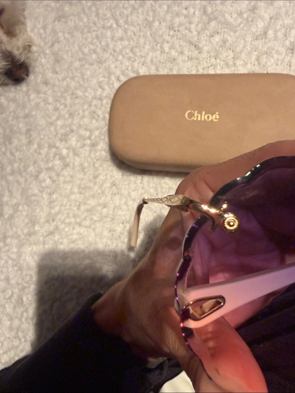 Chloe Purple to Pink Gradient scalloped Sunglasses - Picture 7 of 11